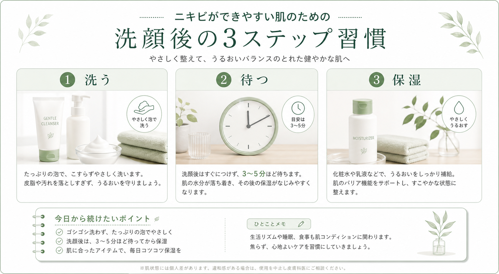 洗顔後につっぱるニキビ肌の保湿｜乾燥させないための見直しポイント