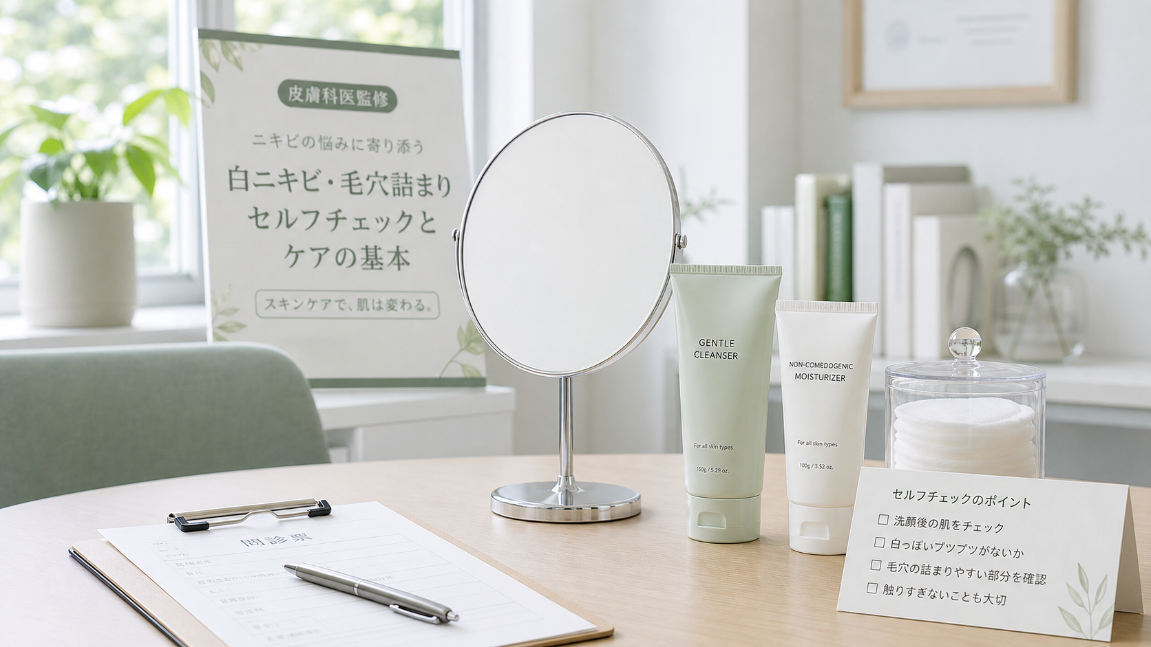 白ニキビと角栓を押し出す前に確認するスキンケア用品とチェックメモ