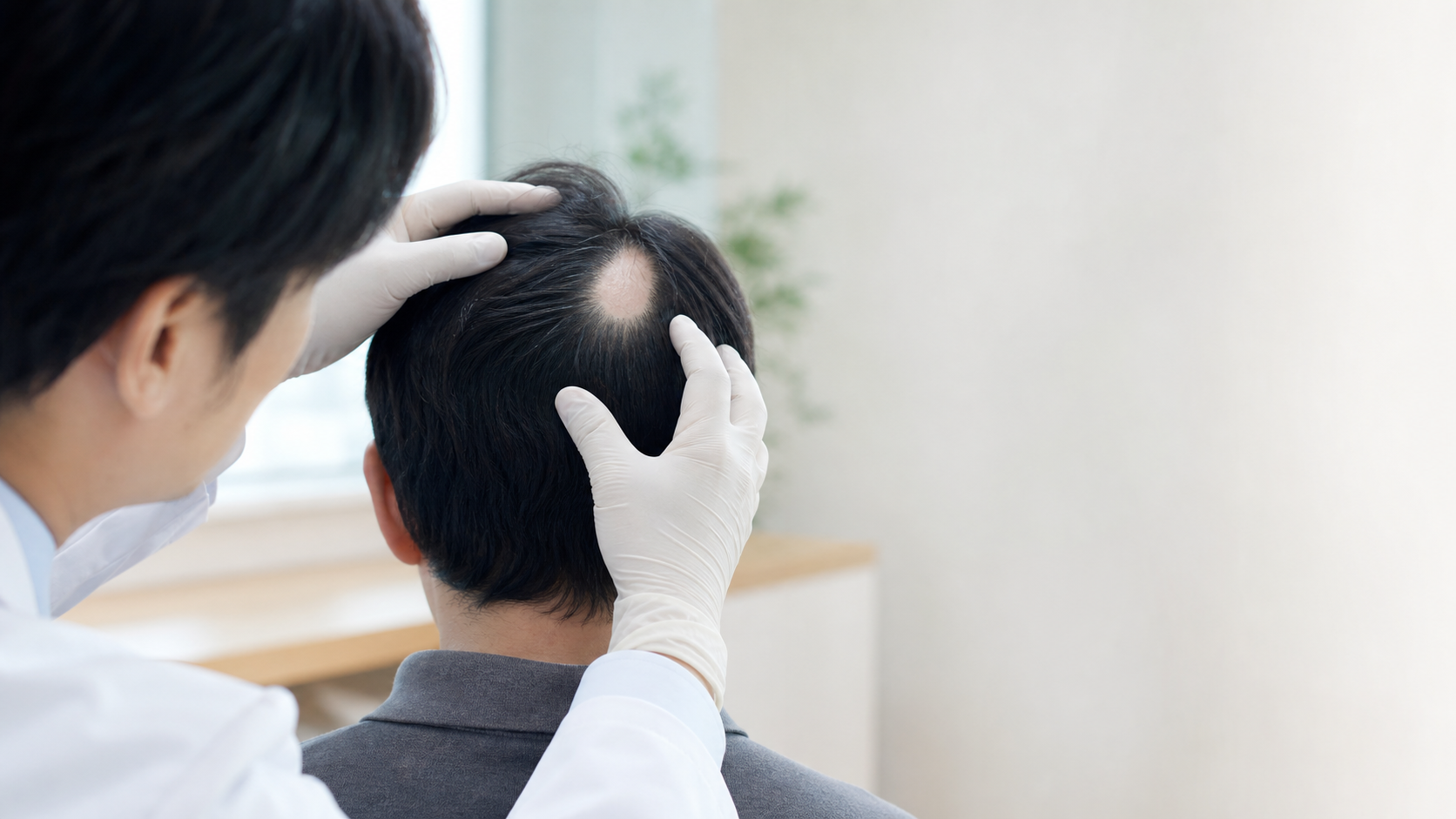 円形脱毛症の治療を説明するイメージ